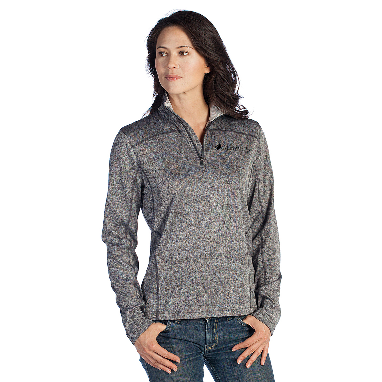 Closeout - MathWorks Athleisure Quarter Zip: Ladies