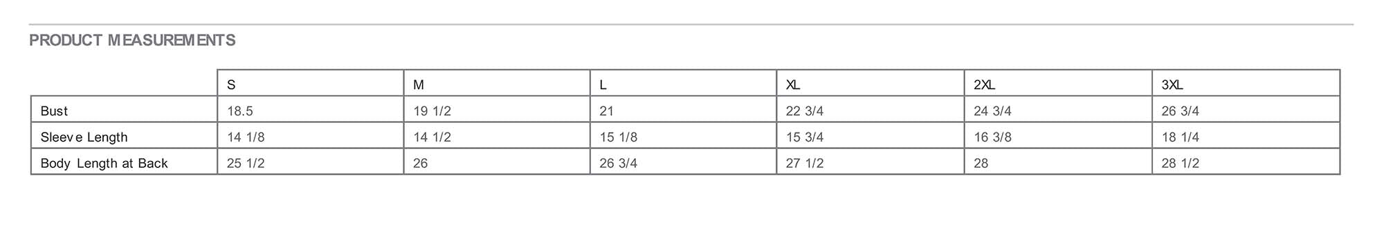 size chart