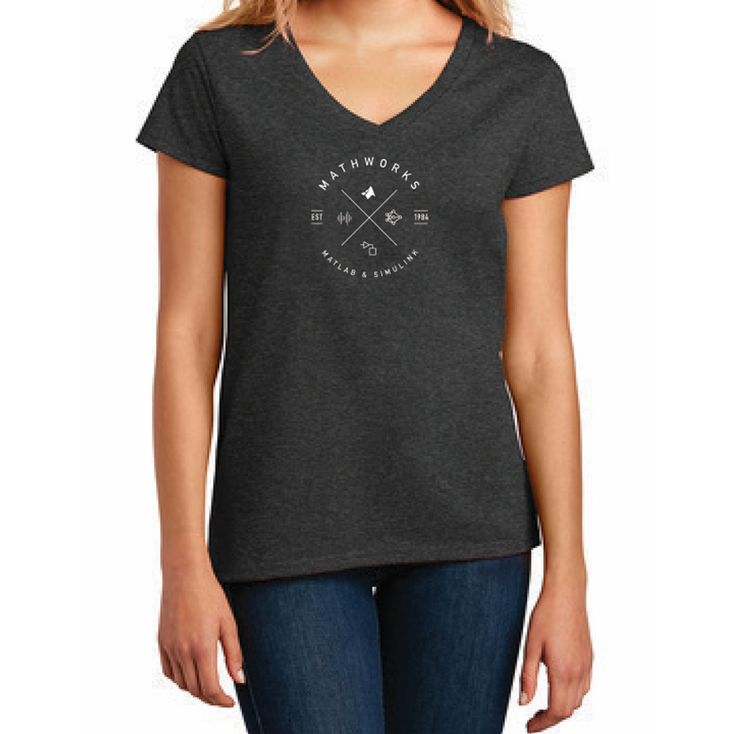 MathWorks X Design T-Shirt V-Neck: Ladies